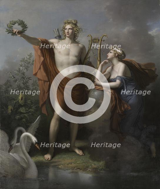 Apollo, God of Light, Eloquence, Poetry and the Fine Arts with Urania, Muse of Astronomy, 1798. Creator: Charles Meynier (French, 1768-1832).
