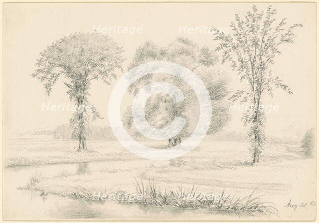 Landscape with Three Trees, 1863. Creator: James Wells Champney.