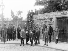 Beating the Bounds ceremony, Merton Street, Oxford, Oxfordshire, 1908 Artist: Henry Taunt