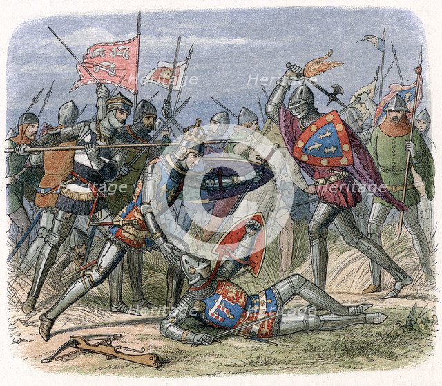 Battle of Crecy, France, August 1346 (1864). Artist: Unknown