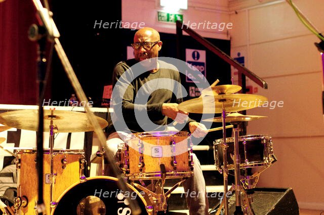 Rod Youngs, Denys Baptiste Quartet, Battle Jazz Festival, Battle, East Sussex, July 2023. Creator: Brian O'Connor.