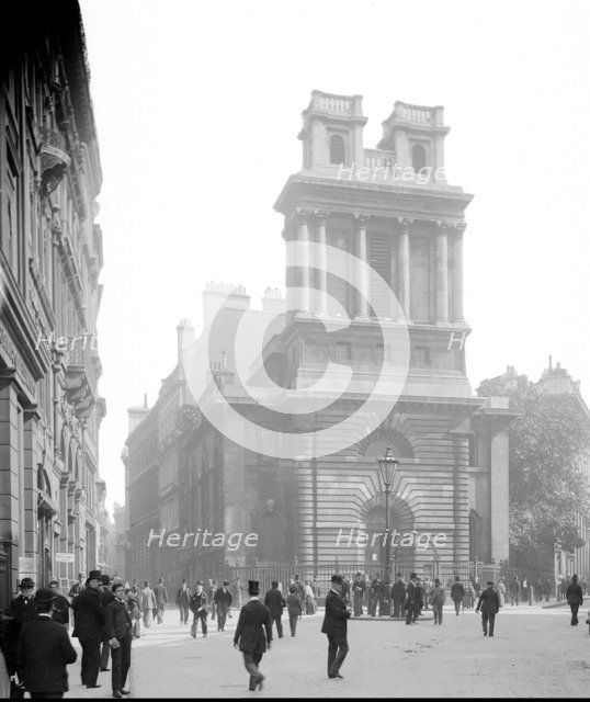 St Mary Woolnoth, Lombard Street, City of London, 1870-1900. Artist: York & Son.