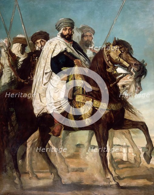 Ali-Ben-Hamet, Caliph of Constantine and Chief of the Haractas, followed by his Escort. Artist: Chassériau, Théodore (1819-1856)