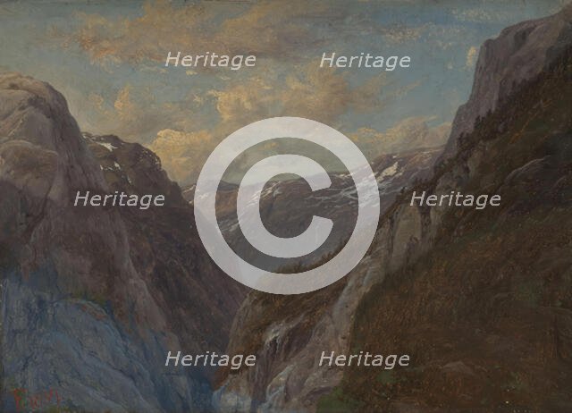 The Mountain Jordalsnuten in Sogn, 1839. Creator: Thomas Fearnley.