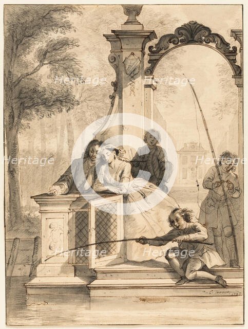 Fishing Party, 1738. Creator: Cornelis Troost.