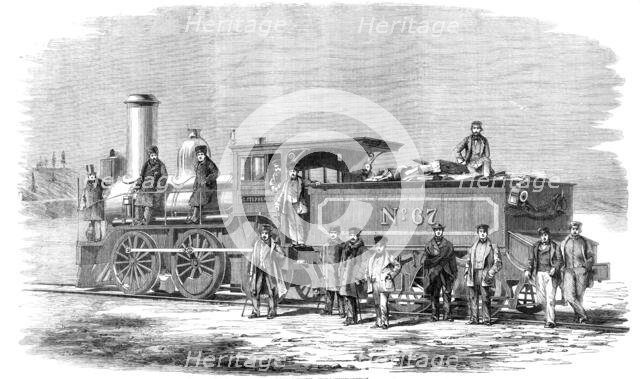 The "George Stephenson" locomotive engine built at Hamilton, Canada West, for the Great..., 1860. Creator: Unknown.