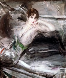 'Woman Sat on Chair', c1860 Artist: Giovanni Boldini