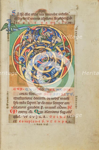 Inhabited Initial D; Stammheim Missal, probably 1170s. Creator: Unknown.