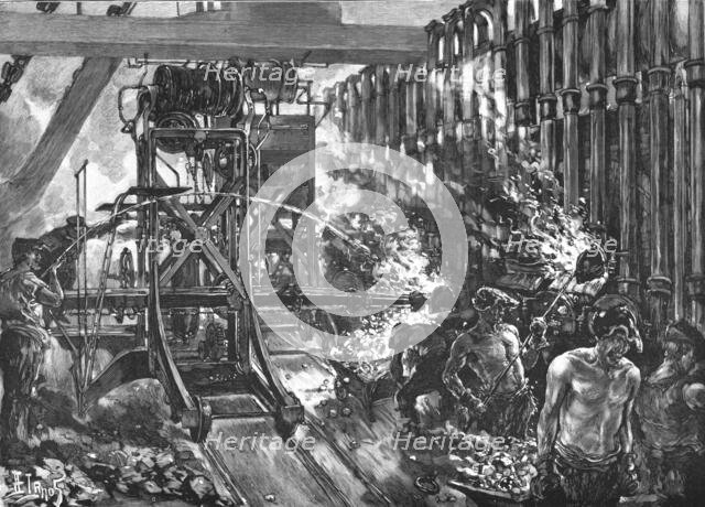 'The London Gas Supply; Sketches showing Method of Manufacture; Interior of Retort House', 1891. Creator: Unknown.