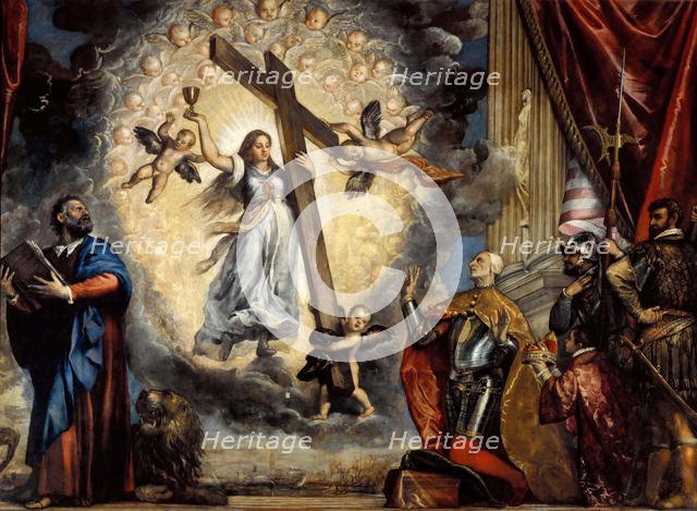 Doge Antonio Grimani Kneeling Before the Faith, Between 1555 and 1576. Creator: Titian (1488-1576).