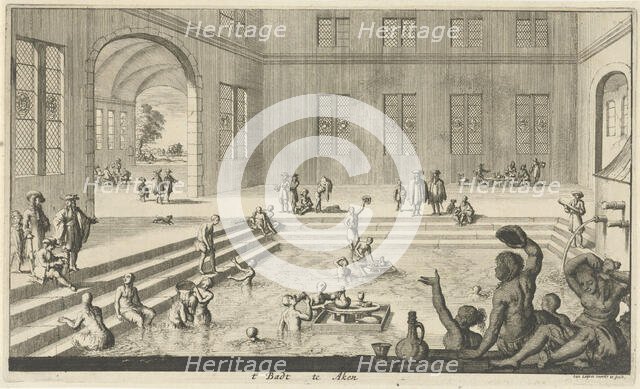 Imperial bath in Aachen, 1682. Creator: Luyken, Jan (Johannes) (1649-1712).