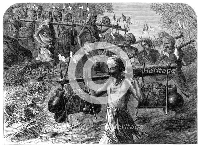 Ganges pilgrims passing a ghaut, 1864. Creator: Mason Jackson.