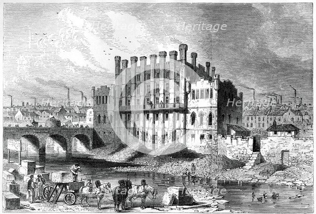 Exterior view of the Castle grinding mill at Sheffield, 1886. Artist: Unknown