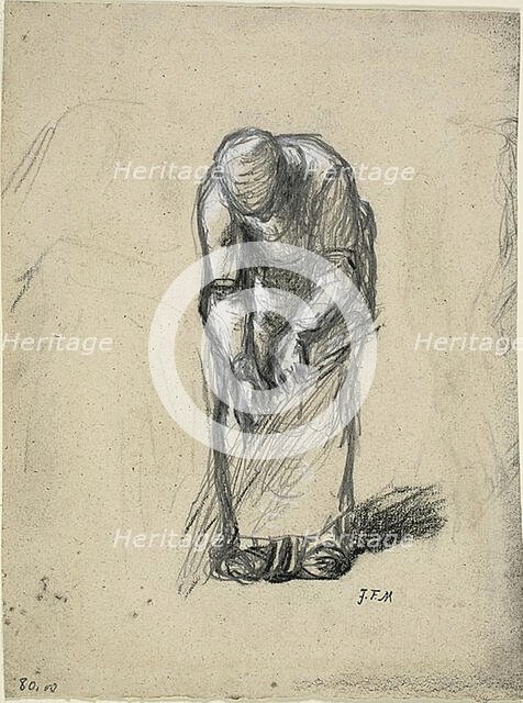 Study for Flax Pulling, c. 1852. Creator: Jean Francois Millet.