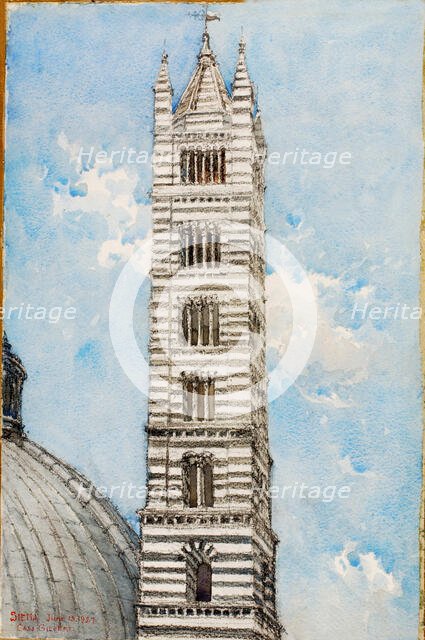 Cathedral Tower, Siena, 1927. Creator: Cass Gilbert.