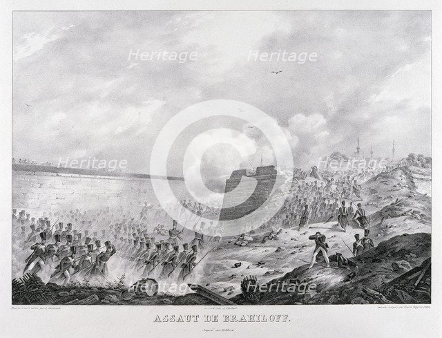 The storming the Brailov fortress on June 15, 1828, 1829. Artist: Beggrov, Karl Petrovich (1799-1875)