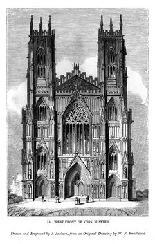 West front of York Minster, c1820-1830 (1843). Artist: J Jackson