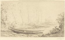 Man with a Punt, Figure to the Right (Pecheurs des truites). Creator: Alphonse Legros.