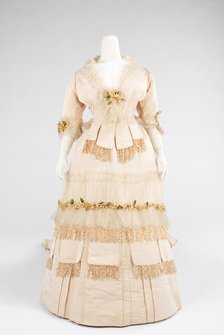 Wedding dress, American, 1874. Creator: Unknown.