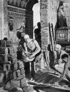 The final interior decoration and sealing of Tutankhamun's tomb, Egypt, 1325 BC (1933-1934). Artist: Unknown