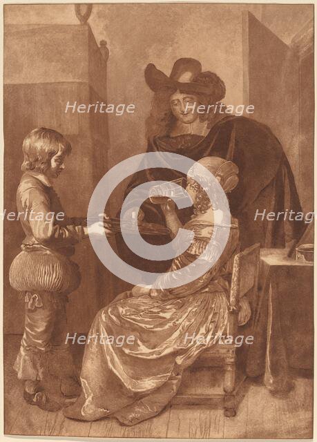 Cavalier and Lady with a Page, 1779, published 1781. Creator: Cornelis Brouwer.