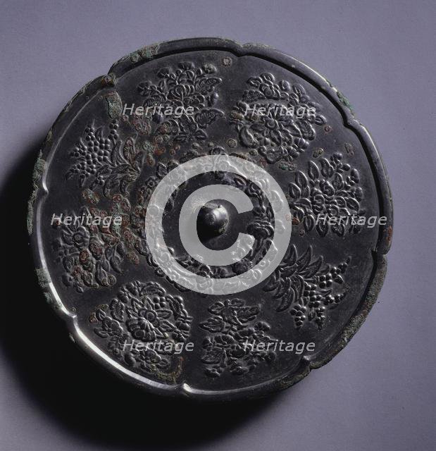 Lobed Mirror with Eight Blossoms, 700s. Creator: Unknown.