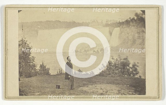 Untitled (Man at Niagara Falls), 19th century. Creator: Rockwood.
