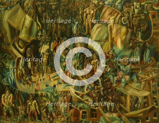 Composition. Ships, 1913-1915. Artist: Filonov, Pavel Nikolayevich (1883-1941)