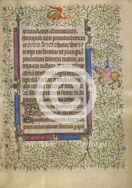 Decorated Text Page; Book of Hours, about 1410. Creator: Unknown.