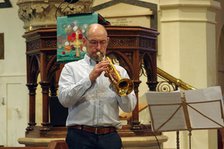 Chris Coull, Tim Whitehead Quintet, Chris Coull Promotion, St Andrew’s Church, Hove, August 2025. Creator: Brian O'Connor.