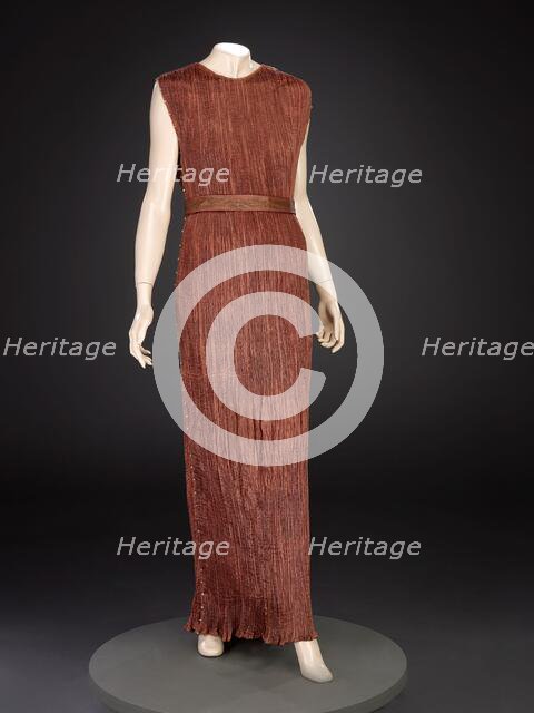 Dress With Belt, 1930s-1940s. Creator: Mariano Fortuny y Madrazo.