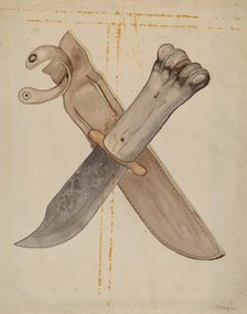 Knife and Sheath, c. 1936. Creator: Jesse W. Skeen.