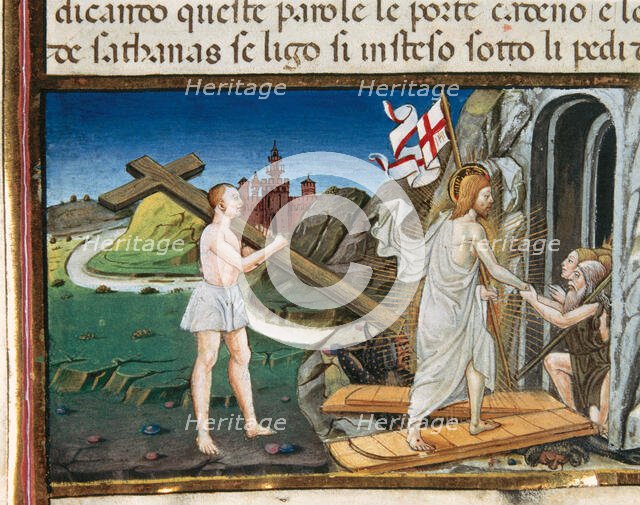 Miniature depicting Jesus, resurrected, returns to lead the righteous's souls to the Paradise, 1476. Creator: Cristoforo De Predis.