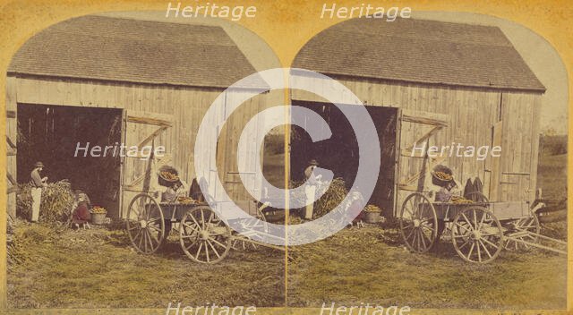 Husking Scene., about 1870-1880. Creator: Unknown.