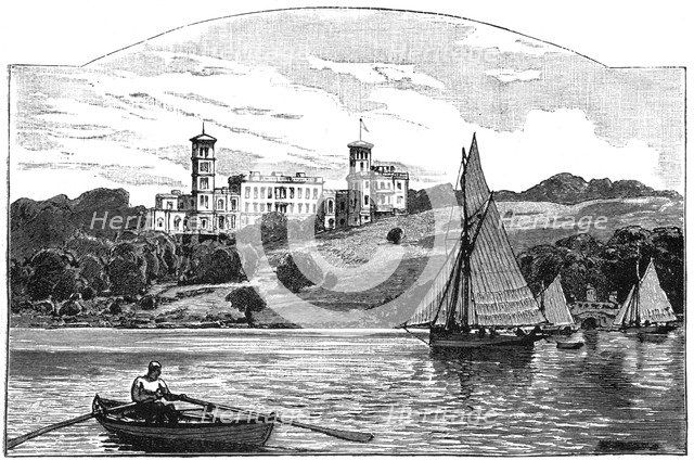 Osborne House from the Solent, East Cowes, Isle of Wight, 1900. Artist: Unknown
