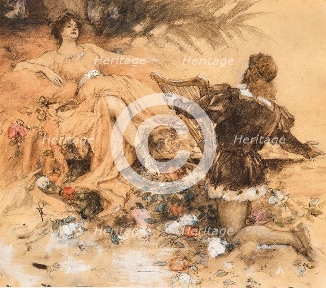 Tannhäuser and Venus in the Venusberg. Creator: Leeke, Ferdinand (1859-1937).