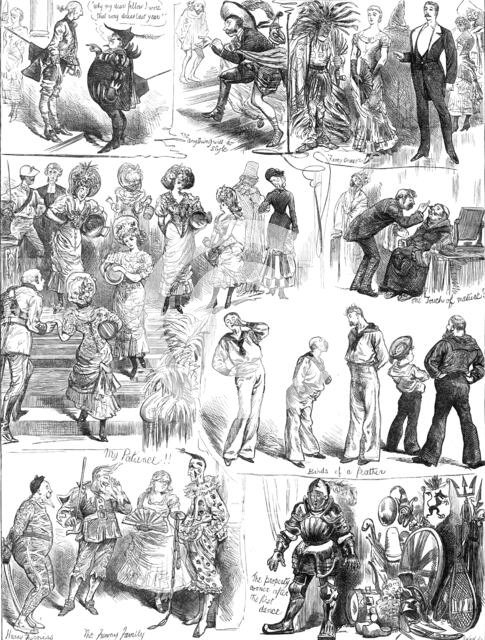 Sketches at a Fancy-Dress Ball, 1881. Creator: Joseph Swain.
