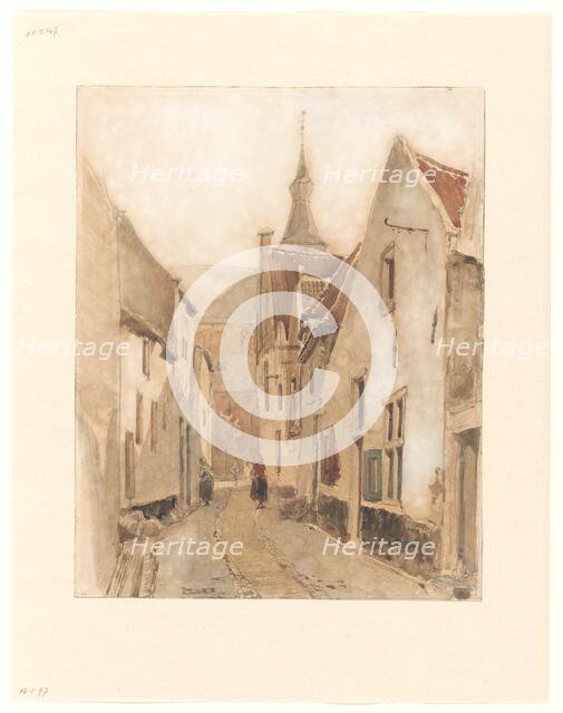 View from the Ridderstraat in the Kerksteeg, Hattem, 1861. Creator: Johannes Bosboom.