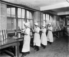 Food production, J Lyons & Co Ltd, Cadby Hall food factory, Hammersmith Road, London, October 1918. Artist: Adolph Augustus Boucher.