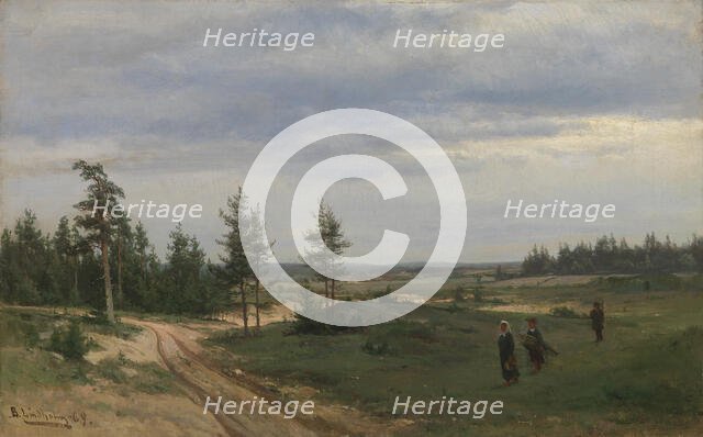 Pine trees in Uusimaa, 1869. Creator: Berndt Lindholm.