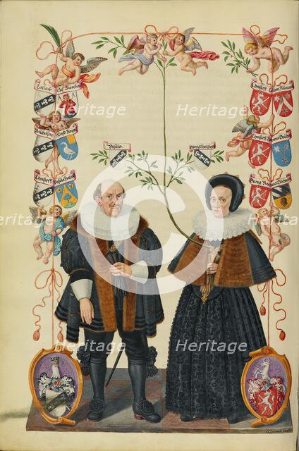 The Twenty-Seventh Generation, Christoph Derrer and His Second Wife Ursula..., about 1626-1711. Creator: Georg Strauch.