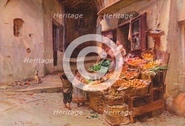 'A Fruit Stall at San Remo', c1900 (1913). Artist: Walter Frederick Roofe Tyndale.