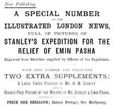 Advertisement for a special number of the Illustrated London News,...Stanley’s Expedition, 1890. Creator: Unknown.