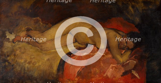 Reclining nude, ca 1887. Artist: Breitner, George Hendrik (1857-1923)