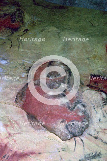 A paleolithic cave painting of an Auroch.