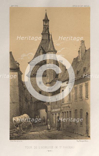 ...Pl. 42, Tour De LHorloge De St. Fargeau (Yonne), 1860. Creator: Victor Petit (French, 1817-1874).