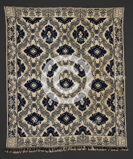 Bed Cover (Jacquard Coverlet), 1858. Creator: William Craig Sr..