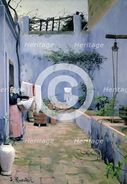  'Courtyard', 1891, work by Santiago Rusiñol.