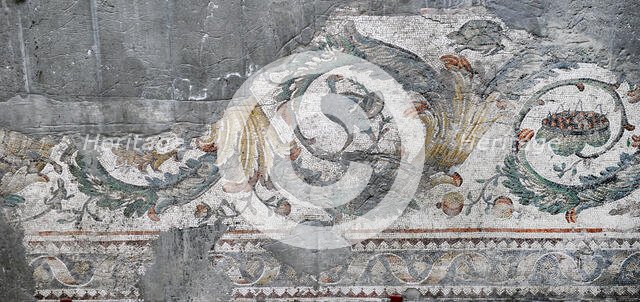 Floral border, mosaic pavement in the Great Palace of Constantinople, 4th-6th century. Creator: Unknown.