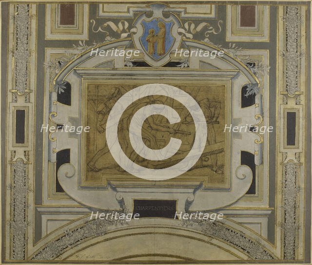 Esquisse pour la galerie des métiers de l'Hôtel de Ville : Charpentiers, 1890. Creator: Pierre Victor Galland.